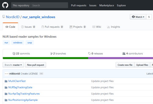 Screencapture of NordicID github repo